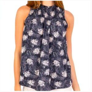 NEW Joie Black Gray White Sleeveless High Neck Blouse Top in Baltic Print